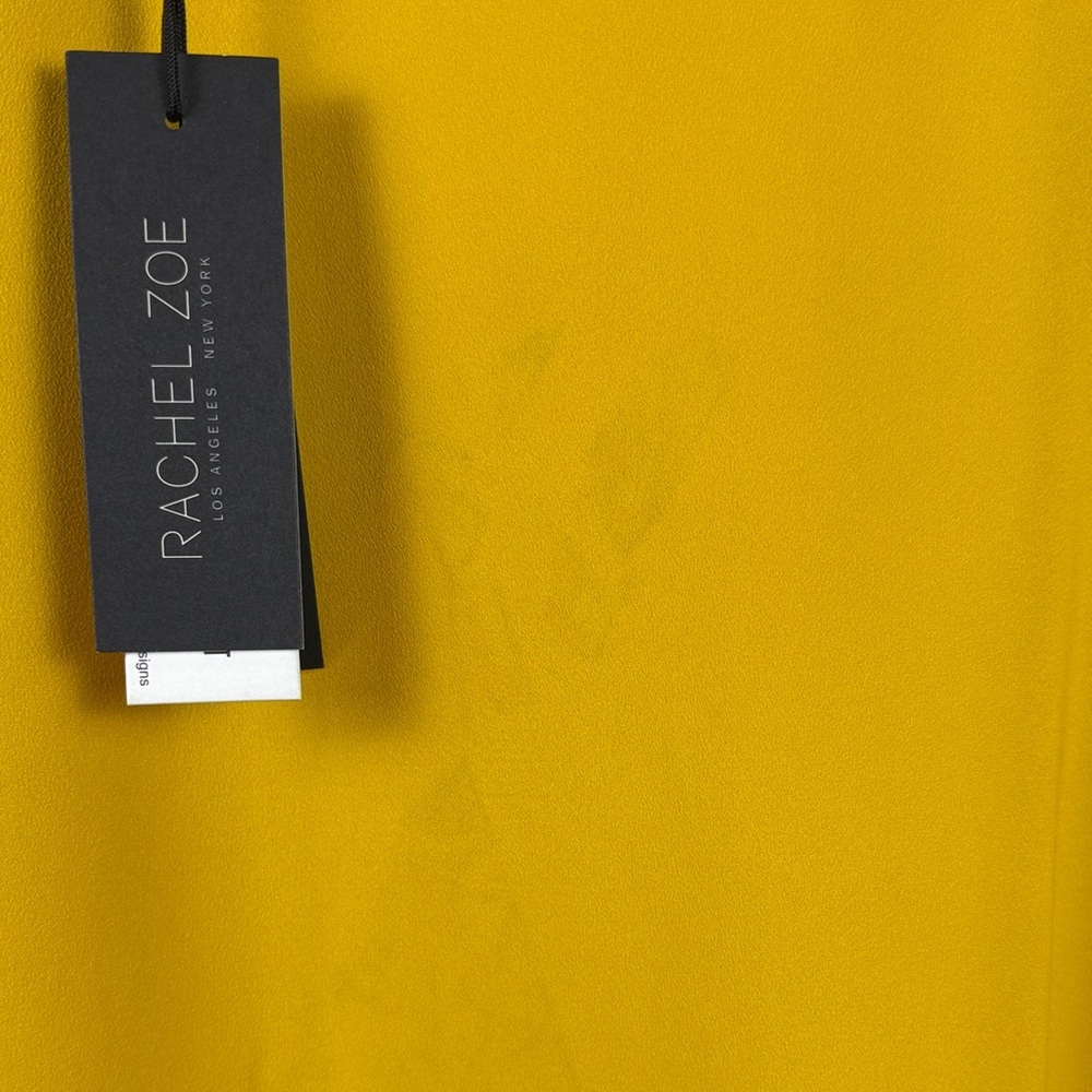 Rachel Zoe Mustard Yellow Button-Down Shirt with Tie Cuffs - Picture 5 of 8